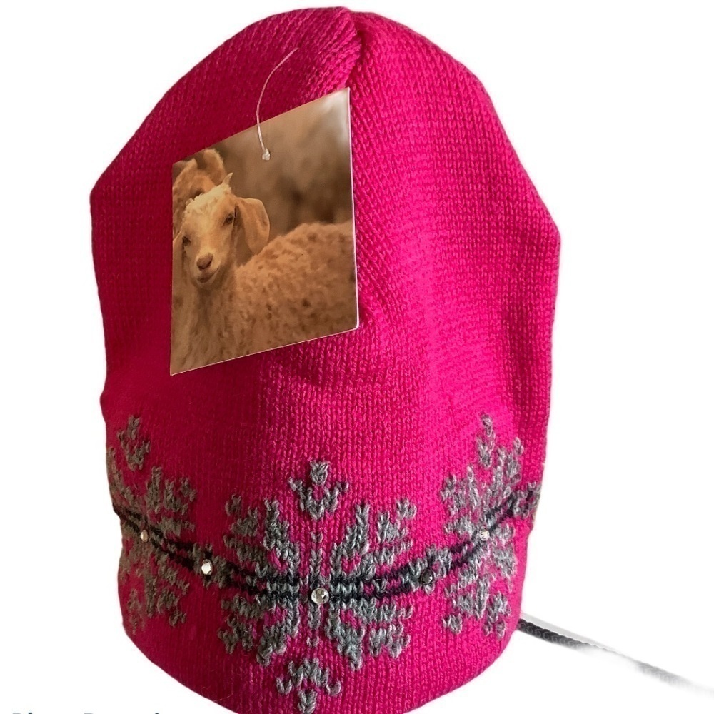 NWT Boulder Woolies Pink & Grey Beanie